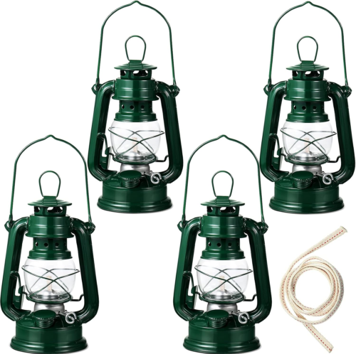 4 Pieces Oil Lamp Hurricane Lamp Kerosene Lantern for Indoor Outdoors Decorative - Picture 9 of 12