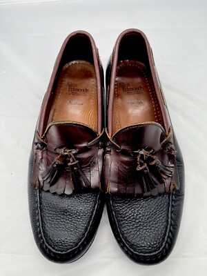 Allen Edmonds Loafers Mens 10 B Nashua Black Brown Tassel Leather Slip On Shoes s-l400.jpg main image 4
