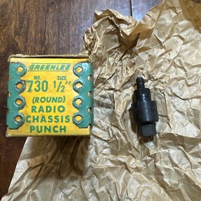 Greenlee 1/2  Radio Chassis Punch knockout No. 730 Made in U.S.A. Original Box