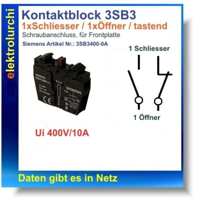 Kontaktelement Siemens SIRIUS ACT 3SU1400-1AA10-3BA0