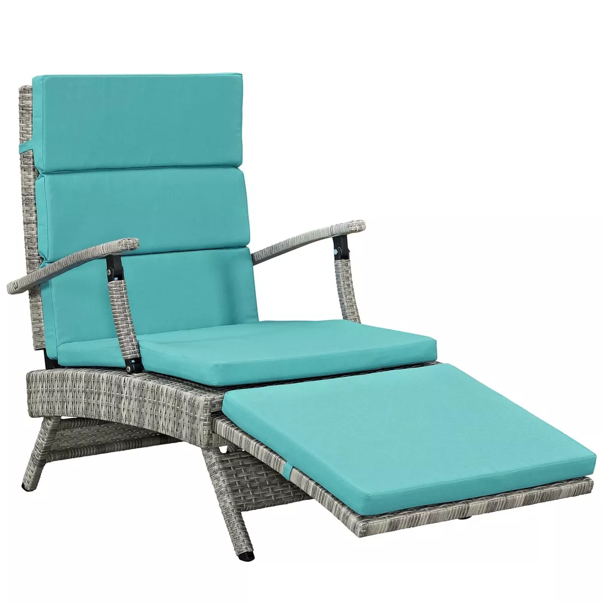 Modway Chaise Wicker Rattan Lounge Chair eBay