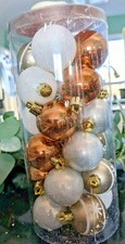 Multi Color 24 Piece 2.5 IN Christmas Ornaments Shatter Proof