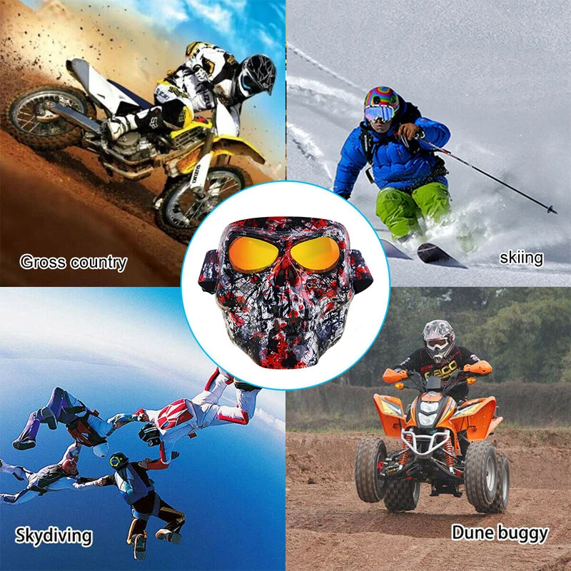 Tactical Protective Shield Full Face Mask Skull Safety Paintball Airsoft Goggles - Image 2 of 4