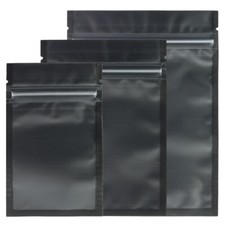 New Flat Matte Translucent/Black Resealable Poly Zip Seal Bags in Various Sizes