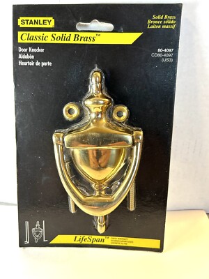 Stanley Classic Solid Brass Door Knocker. New. Sealed. 