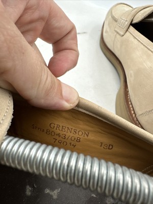Grenson Shoes Mens Size 13 D Suede Penny Loafers Floyd Tan  display picture 1