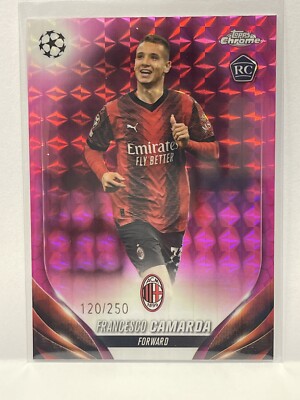2023-24 Topps Chrome UEFA Francesco Camarda #68 RC Rookie Pink 