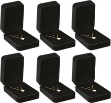 LETURE 6 Pieces Velvet Jewelry Gift Boxes for Necklace Pendant Box STYLE-6PCS 