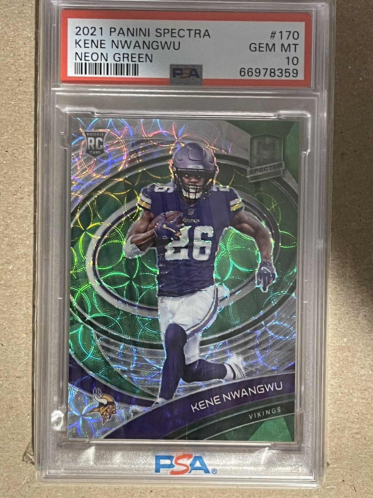Kene Nwangwu Panini Spectra #170 Neon Green