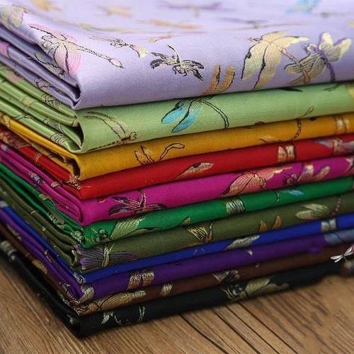 Chinese Satin Brocade Fabric Jacquard Embroiderd Damask Costume Upholstery - Picture 1 of 31