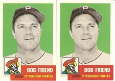 2 CARD 1991 TOPPS ARCHIVES BOB FRIEND BASEBALL CARD  #298