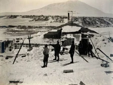 First rays of sunshine on the hut and some fellows watching it Ant .. Old Photo