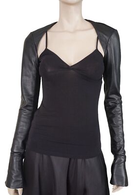 WILLOW sz S  Black Leather Harness Sleeves