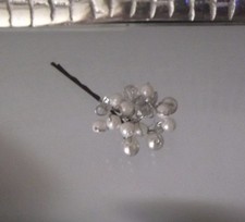 1 WHITE PEARL CRYSTAL HAIRPIN, DESIGNER BRIDAL, Handcrafted, NEW, Australia.