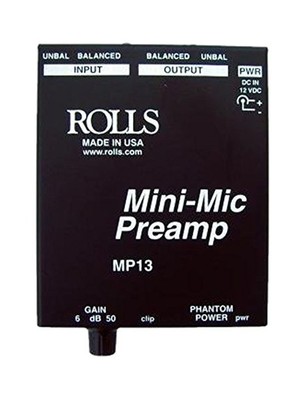 rolls Mini Microphone Preamp, Black (MP13)