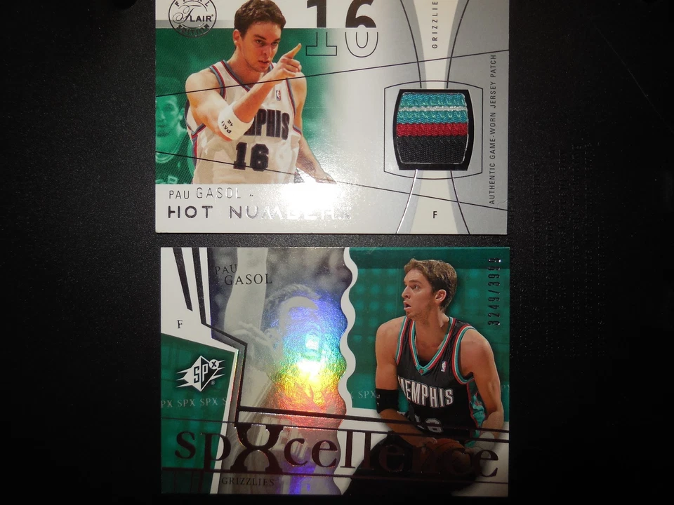 2 cartas Paul Gasol 1 2003 baraja superior spx 3249/3999 -1 04 flair jersey tarjeta 18/50 Foto 2 de 3