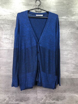 Alexander Wang Womens Oversized Button Cardigan Sweater blue