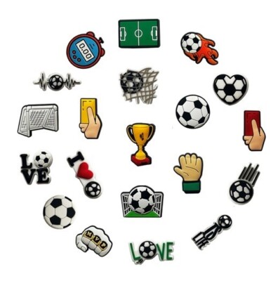 20Pcs Football Soccer Shoe Charms Bulk Pins for Boys Girls