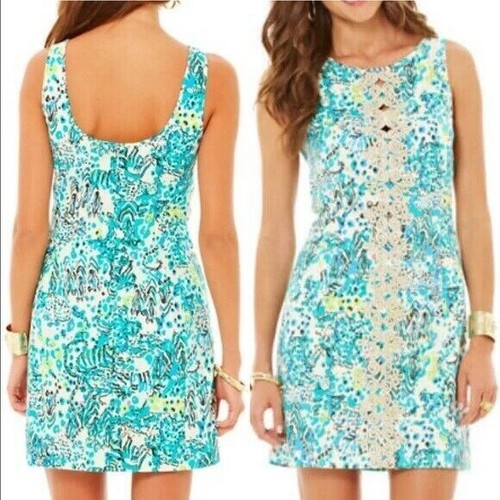 Lilly Pulitzer Womens Dress Size 4 Ember Sea Oat Escapades in the Everglades