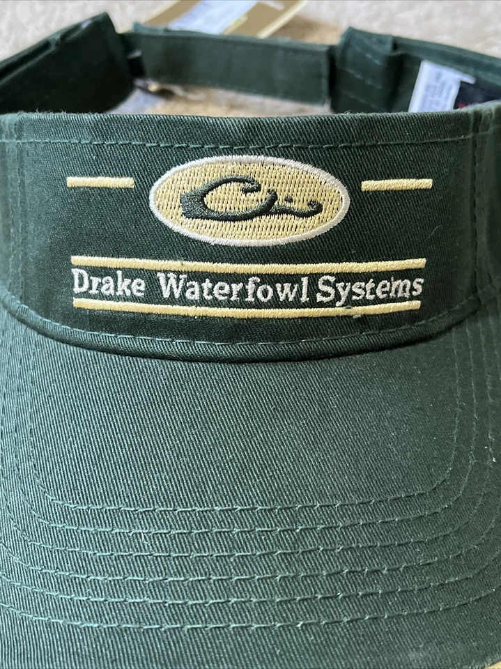NUEVO DRAKE WATERFOWL SYSTEMS Logo Visera Gorra de Béisbol VERDE DORADO BLANCO PRECIO DE VENTA SUGERIDO POR EL FABRICANTE $20 Foto 3 de 4