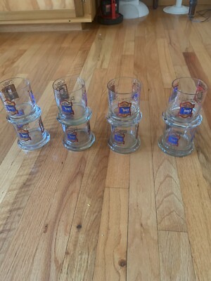 Set of 8 Vintage The White Horse Cellar Scotch Whiskey Glasses -diffrent pattern
