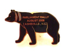 Parliament Rally Pin Black Bear Asheville NC 2006 Rare 