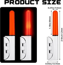 20Pcs LED Night Fishing Stick Light Rod Tip Clip Glowing Lightstick Alarm Light