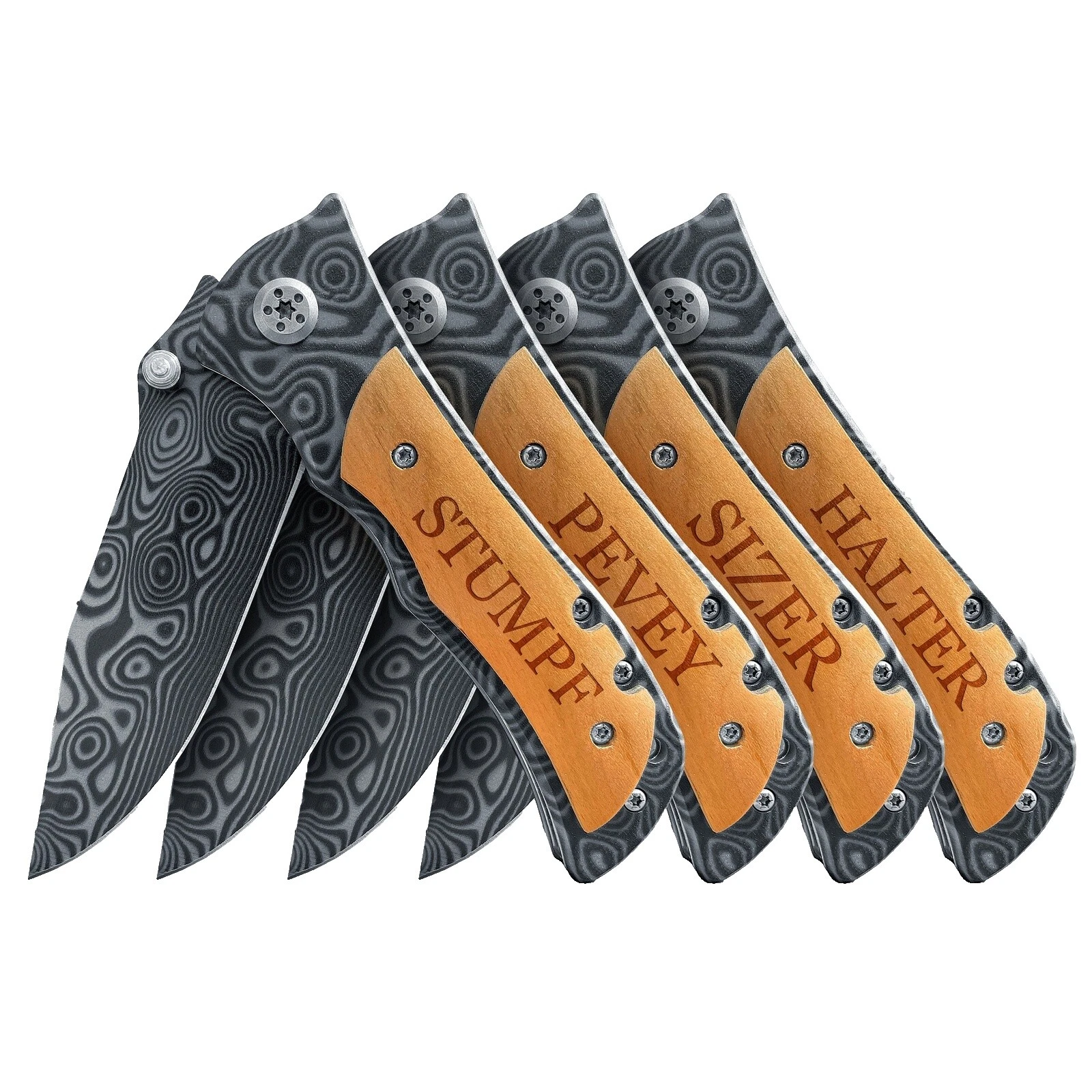 Collectible Modern Custom & Handmade Folding Knives 4 Blades