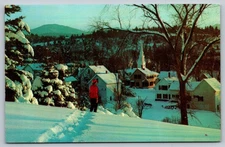Vintage White Mountains NH Winter Scene Postcard by Tichnor Bros