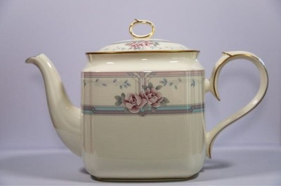 Noritake Magnificence 9736 Teekanne Bone China Pastell Rosegoldfarbener Rand ...