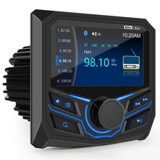Marine Grade Bluetooth Radio Receiver - Boat Gauge Stereo Multimedia Player -...