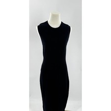 Quince 100% Mongolian Cashmere Black Midi Sweater Dress Sleeveless Ribbed NWT M
