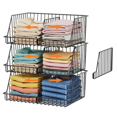 New Best 3-Tier Stackable Closet Organizers and Storage Metal Wire Shelves