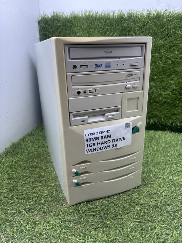VINTAGE CYRIX M PC TOWER WINDOWS 98 COMPUTER RETRO 1GB HD 96MB RAM RETRO