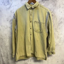 Vintage Diner Brand Shacket Mens L 24x28 Y2k 90s Skate Ribbed Long Sleeve