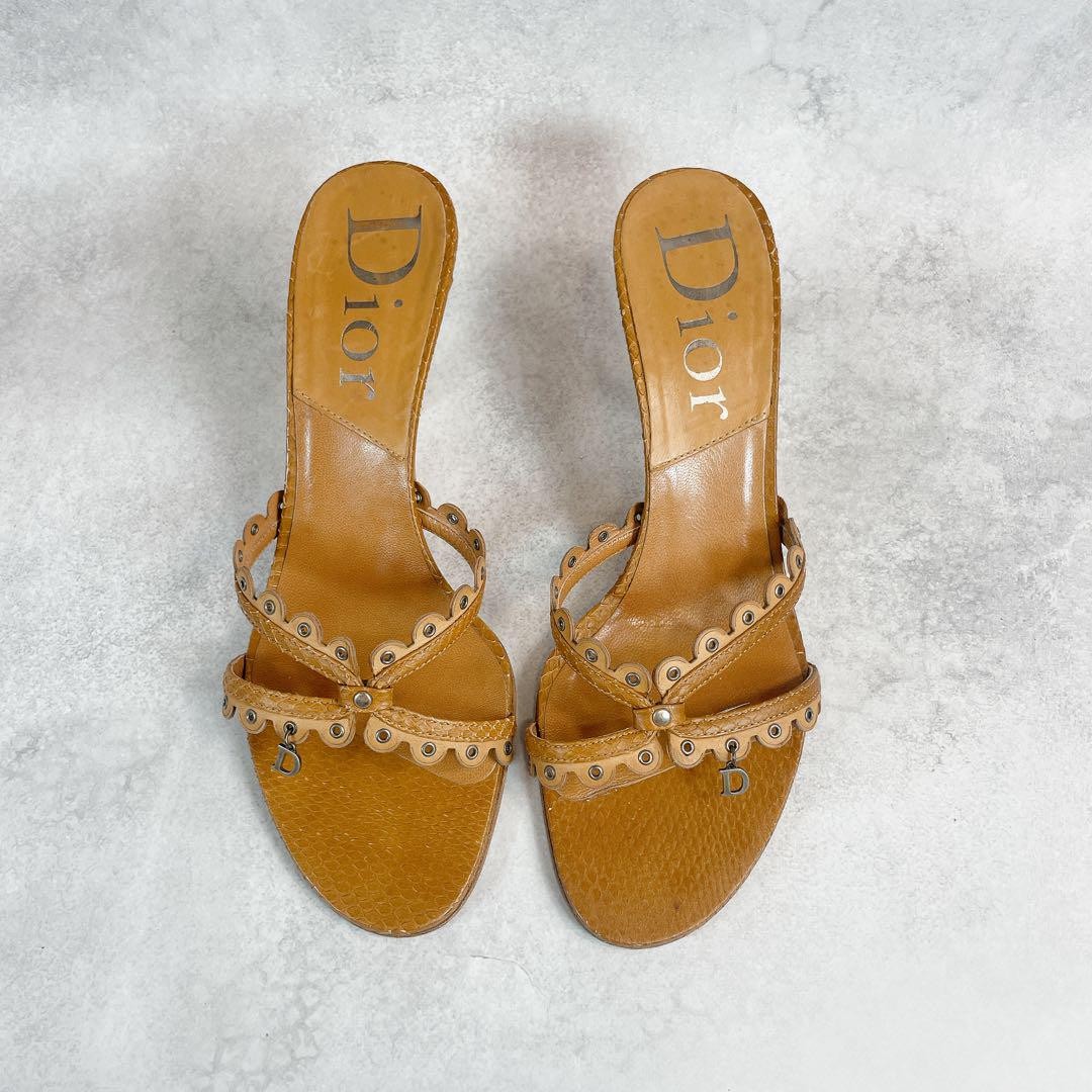 靴 Dior by John Galliano Eyelet Sandal Dior by John Galliano Eyelet Sandal Heels 2000s Vintage