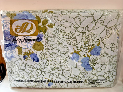 Lady Pepperell 70s Vintage NOS Sheet Twin Flat Rose Concerto
