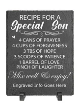 Recipe For A Special Son Engraved On Slate, Various Sizes