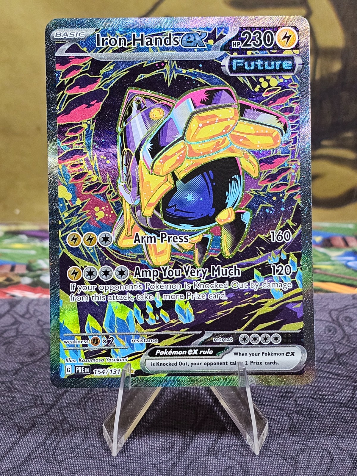 Pokémon TCG Iron Hands ex 154/131 Prismatic Evolutions SIR Holo Card NM