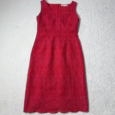 Tory Burch Dark Pink Cameron Floral Embroidered Sheath Dress Size 4