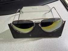 Disney Parks Golden Aviator Mickey Mouse Icon Adult Sunglasses with Case