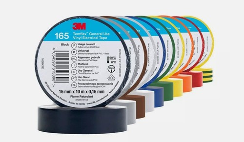 10x PVC Electrical Insulating Tape 15mm x 0.15mm x 10m; Temflex™ 165, blue, 3M - Picture 2 of 2