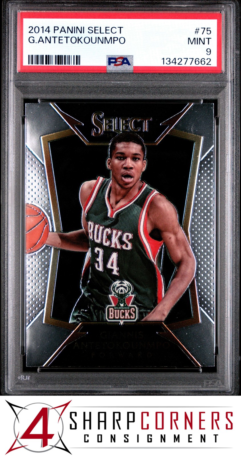 2014 PANINI SELECT #75 GIANNIS ANTETOKOUNMPO BUCKS PSA 9