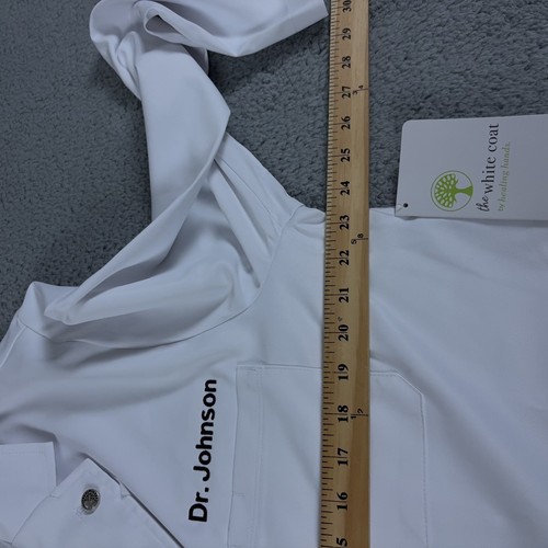 Healing Hands White Lab Coat Mens Large Scrub Utility Pocket Minimalist NEW 5151 - Picture 8 of 14
