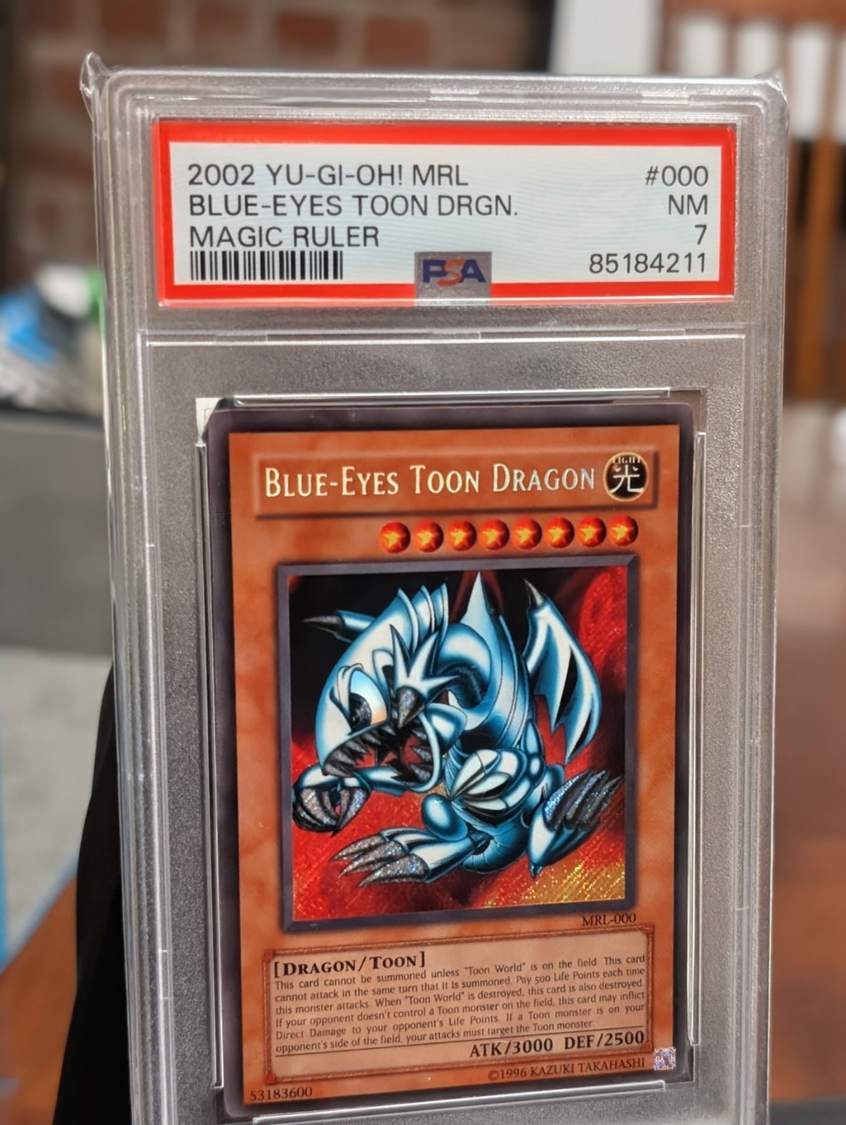 Yu-Gi-Oh! Blue-Eyes Toon Dragon MRL-000 Unlimited Edition PSA 7
