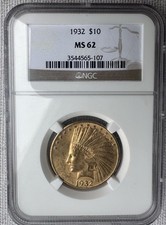 1932 $10 Indian Head Gold Eagle NGC MS62