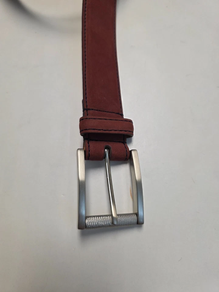 Nuevo Cinturón $98 Robert Graham CUERO DE GAMUZA Hombres 34 MEDIANO M Rojo LAUREL Hebilla de Metal Foto 2 de 4