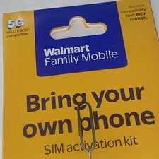 Walmart Family Mobile Sim Kit Works In Smart Phones Nano Fit Unlocked Sale