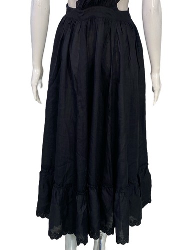 Maxi Vestido Largo Doen Para Mujer Mérida Sin Mangas Negro Sólido Ramie Talla XS - Imagen 14 de 16