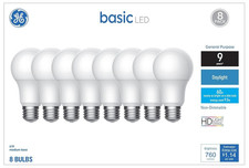 GE Basic 60-Watt EQ A19 Daylight LED Light Bulb 8-Pack 9.5W